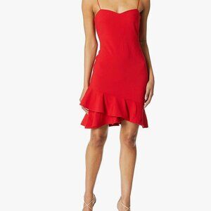 NWT LIKELY Red Ruffle Hem Spaghetti Strap Dress Size 6
